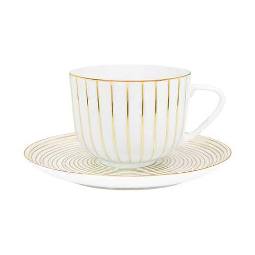 Golden Orbit Set of 4 Tea Cups and Saucers
