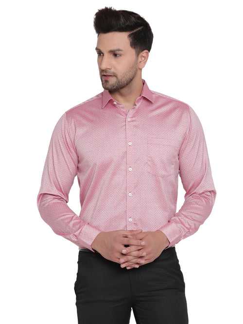 Men Pink Dobby Formal Shirt