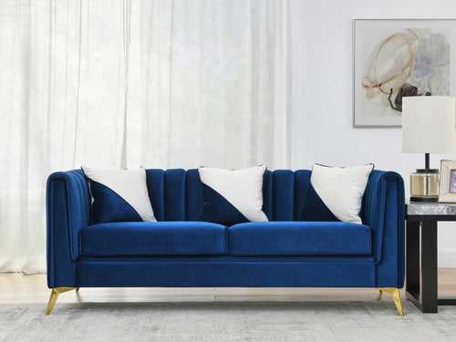 Diana 3 Seater Fabric Sofa (Azure Blue) #66
