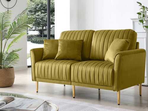 Diana 2 Seater Fabric Sofa (Corn Yellow) #80