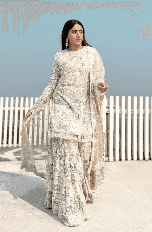 Aashna Shroff in Nude Floral Sharara Set