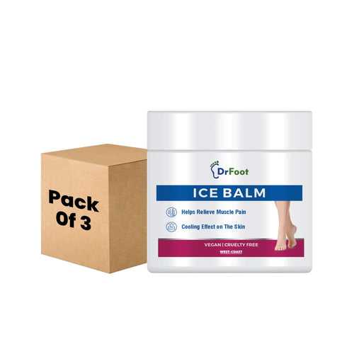 Dr Foot Ice Balm Cold with the Goodness of Menthol, Mentha Oil, Hemp Seed Oil, Glycerin - 100gm (Pack of 3)