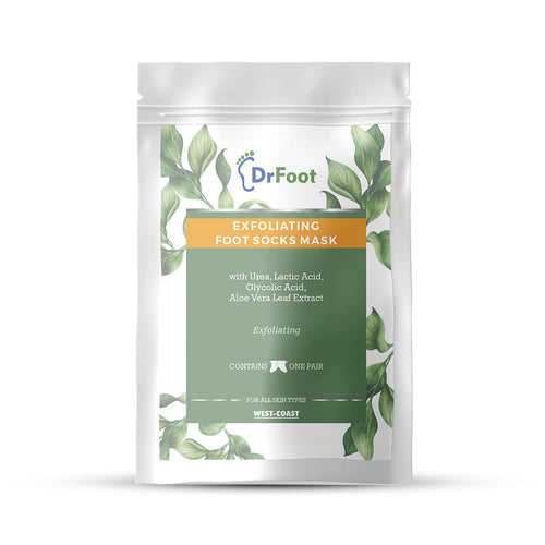 Dr Foot Exfoliating Foot Mask Sock with Urea, Lactic & Glycolic Acid and Aloe Vera