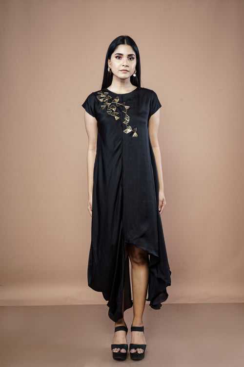 Embellished Asymmetric Designer Gown - 1394