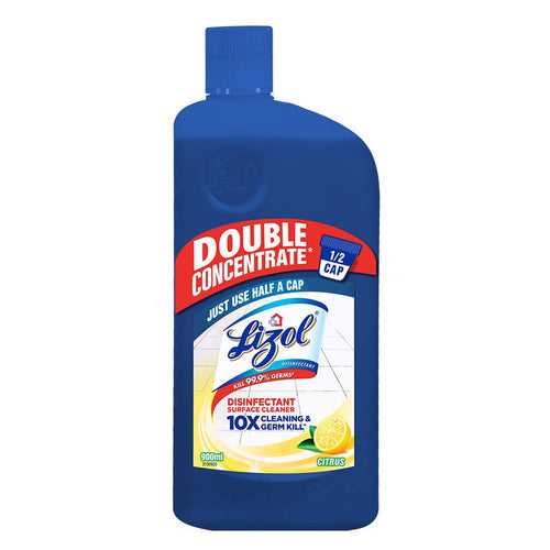 Lizol Double Concentrate Disinfectant Floor Cleaner (Citrus), 900 ml