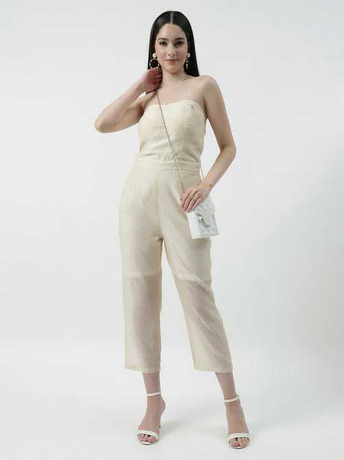 Solid Tube Off-Shoulder Jumpsuit