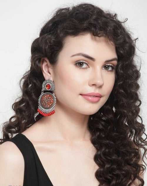 Gloria Oxidised Crystal Earrings Plus Ring (Combo)