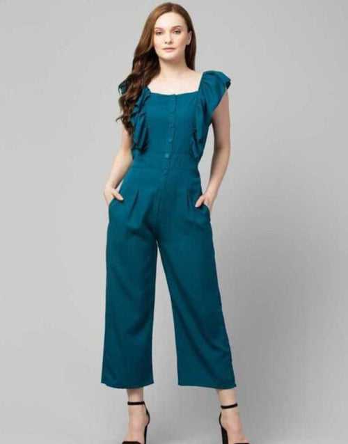 Enchanted Ella Solid Crepe Jumpsuit