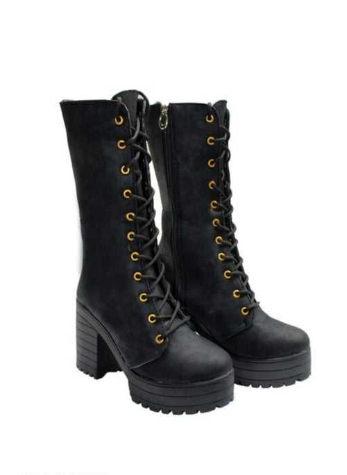 Stylish Heather High Ankle Imported Leather Boots
