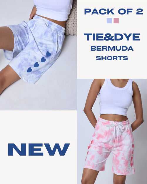 Pack of 2 Tie Dye Bermuda Shorts
