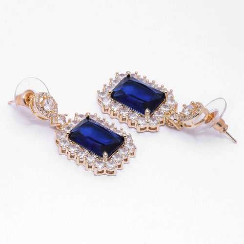 Blue Zirconia Dangle Earrings