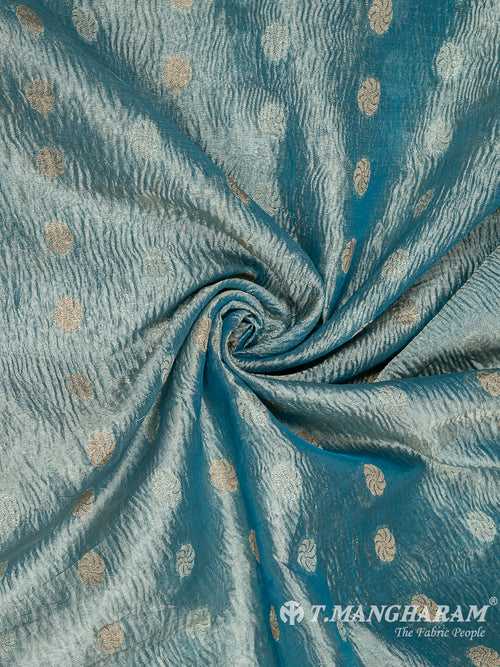 Blue Semi Banaras Fabric - EB6808