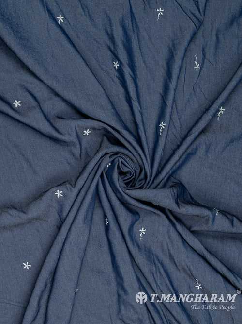 Blue Denim Embroidery Fabric - EB6557