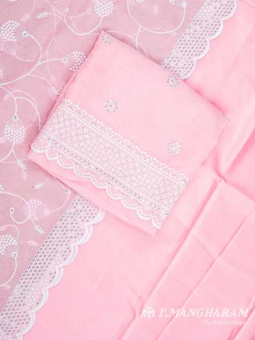 Pink Silk Cotton Chudidhar Fabric Set - EG1849
