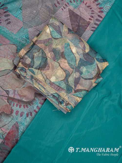 Multicolor Organza Tissue Chudidhar Fabric Set - EG1831