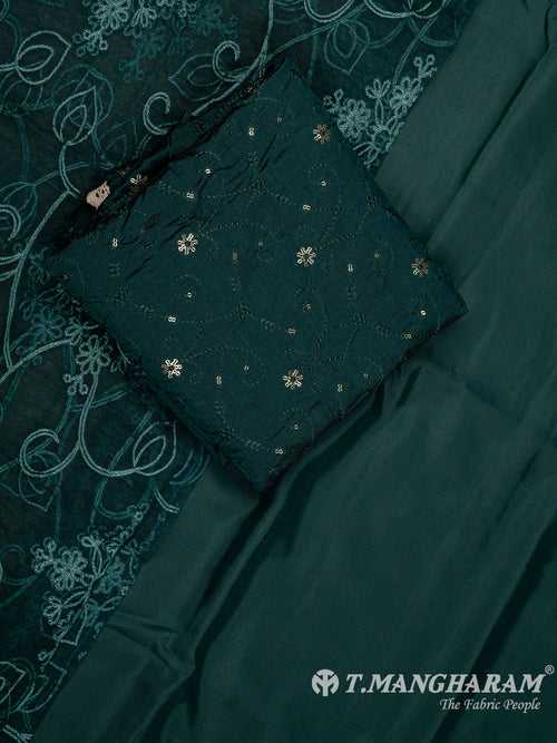 Green Silk Cotton Chudidhar Fabric Set - EG1844