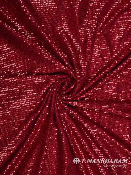 Maroon Fancy Net Fabric - EC8590