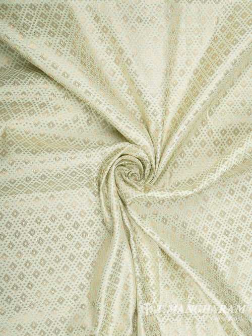 Green Semi Banaras Fabric - EB6720
