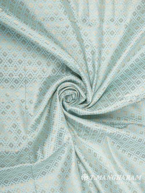 Green Semi Banaras Fabric - EB6717