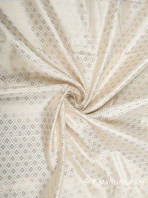 Cream Semi Banaras Fabric - EB6718