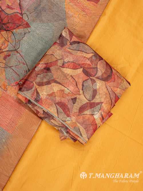 Multicolor Organza Tissue Chudidhar Fabric Set - EG1830