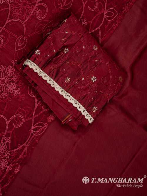 Maroon Silk Cotton Chudidhar Fabric Set - EG1842