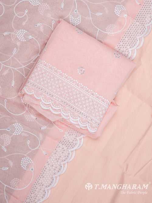 Peach Silk Cotton Chudidhar Fabric Set - EG1850