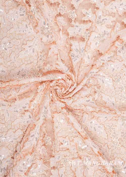 Peach Fancy Net Fabric - EC8765