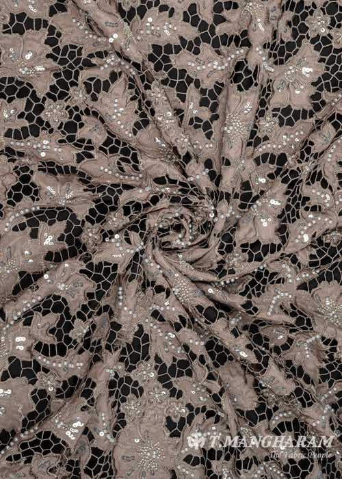Brown Fancy Net Fabric - EC8767