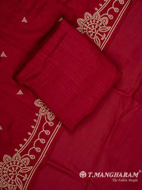 Maroon Silk Cotton Chudidhar Fabric Set - EG1841
