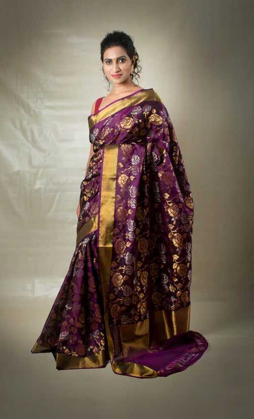Rose Luxe - PRE-ORDER Royal Handwoven Jamdani Silk Saree