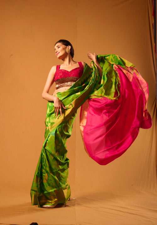 Adira- Royal Handloom Silk Jamdani Saree