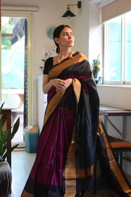 Wine Magic - Handwoven Uppada Silk Saree