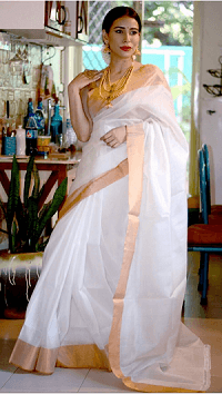Gold Dove - White Gold Handwoven Uppada Silk Saree
