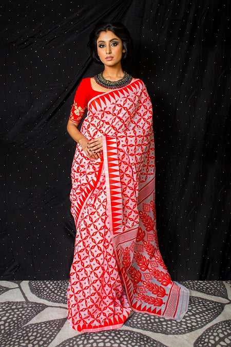 Sanghamitra - Cotton Jamdani Saree