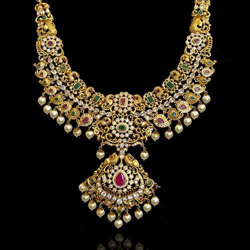 Adorning Grace with South Indian Temple Necklace