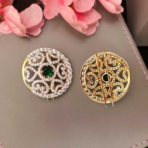 Bridal Hair Clips - CZ South Indian Bridal Jada Clips (14 Days Delivery)