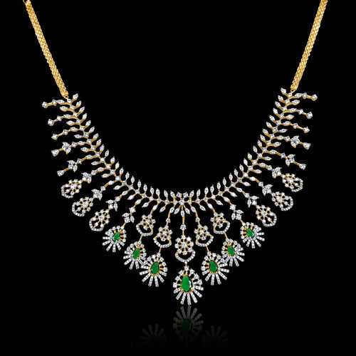 Diamond Look Necklace & Earring Set - An Ethereal &  Graceful Design
