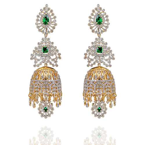 Elegant Diamond Look Jhumka Earrings Design