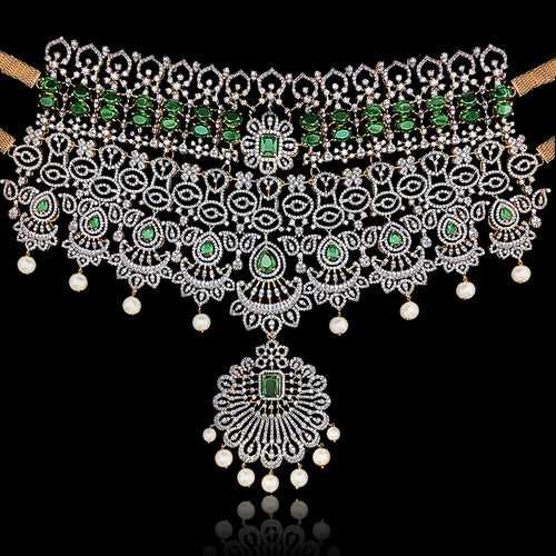 Extravagant Choker  - Cascading & Luxurious Bridal Necklace Design