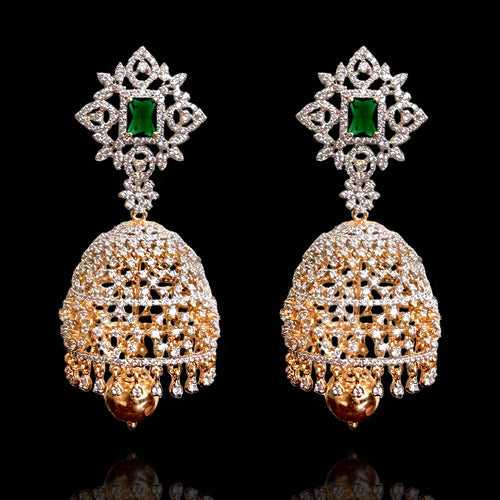 Gleaming Tradition - South Indian Jhumka Earrings Adorned with Gold Balls