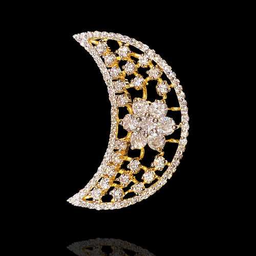 Moon Shaped Hair Jada Billa - Moonlight Elegance In CZ Diamonds (14 Days Delivery)
