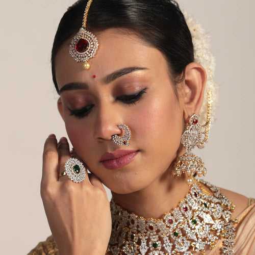 Bridal Gold Plated Nose Ring Models with CZ Diamond (14 Days Delivery)