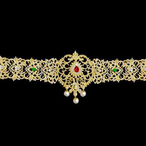 Radiant Rhapsody - Bridal Gold Plated Vaddanam with CZ Stones