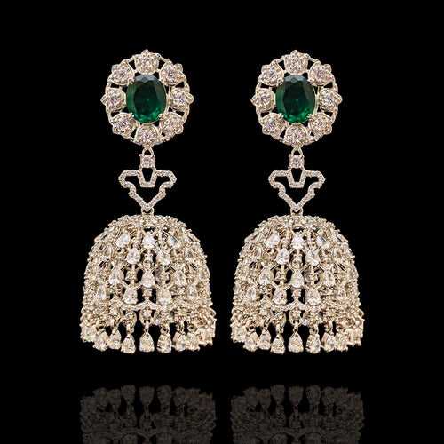 The Dazzling Diamond Look Jhumkas Earrings Fit for Royalty