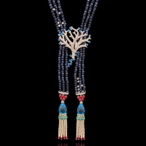 Tree of Life Pendant Beaded Necklace