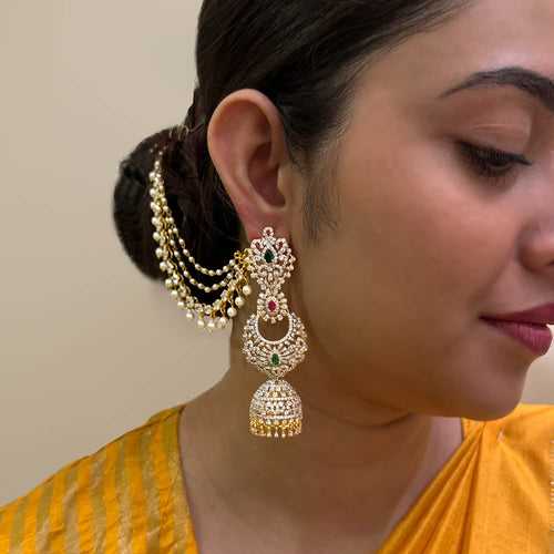 Bridal Matilu/Champasaralu Gold Design Ear Chains (14 Days Delivery)
