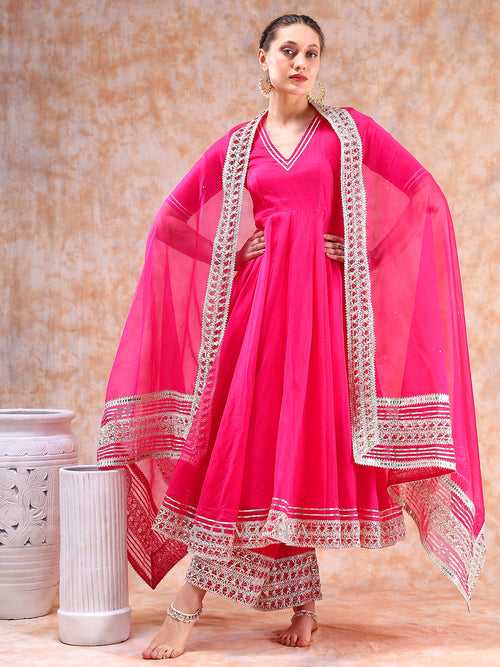 DIL KASH HOT PINK ANARKALI SET