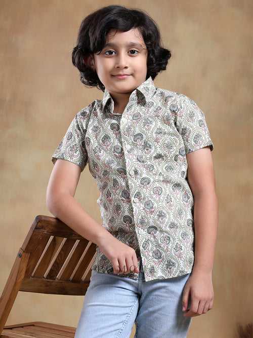 BACHPAN SUNHERA COTTON HAND BLOCK SHIRT