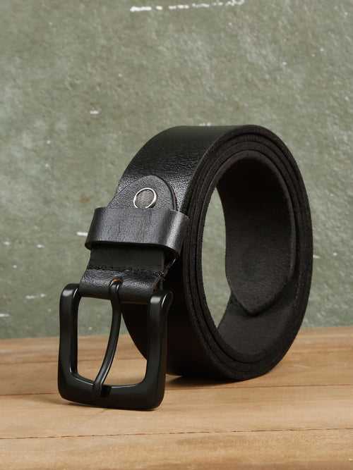 Men Black Leather Casual belt